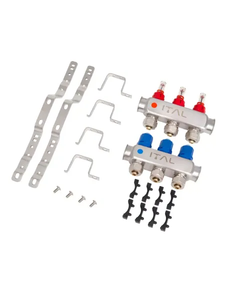 Колектор для теплої підлоги ITAL HC1-03 3 виходи, з витратомірами