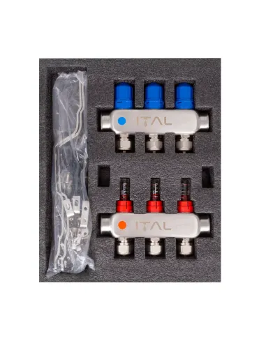 Колектор для теплого пола ITAL HC1-03 3 выхода, с расходомерами