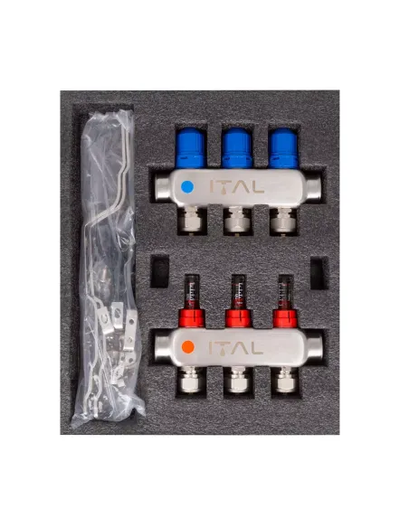 Колектор для теплого пола ITAL HC1-03 3 выхода, с расходомерами