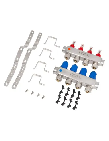 Колектор для теплої підлоги ITAL HC1-04 4 виходи, з витратомірами