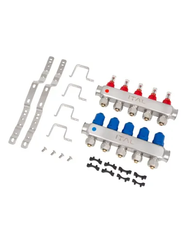 Колектор для теплої підлоги ITAL HC1-05 5 виходів, з витратомірами
