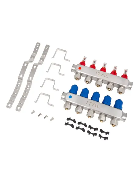 Колектор для теплої підлоги ITAL HC1-05 5 виходів, з витратомірами