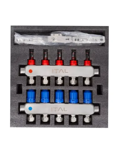 Колектор для теплої підлоги ITAL HC1-05 5 виходів, з витратомірами