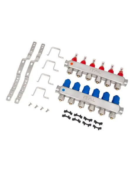 Колектор для теплого пола ITAL HC1-06 6 выходов, с расходомерами