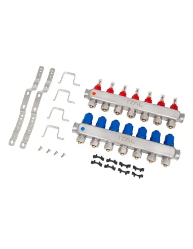 Колектор для теплої підлоги ITAL HC1-07 7 виходів, з витратомірами