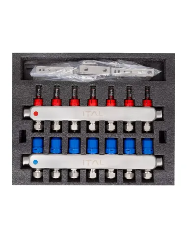 Колектор для теплої підлоги ITAL HC1-07 7 виходів, з витратомірами