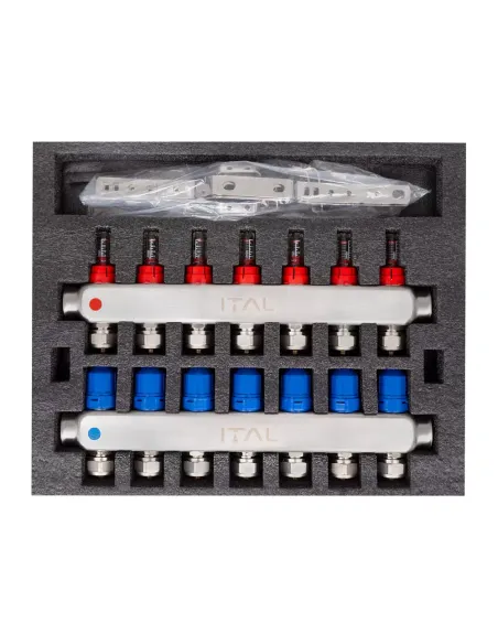 Колектор для теплої підлоги ITAL HC1-07 7 виходів, з витратомірами