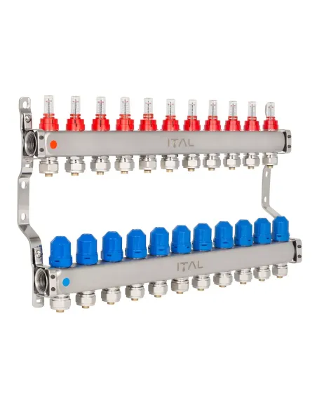 Колектор для теплого пола ITAL HC1-11 11 выходов, с расходомерами