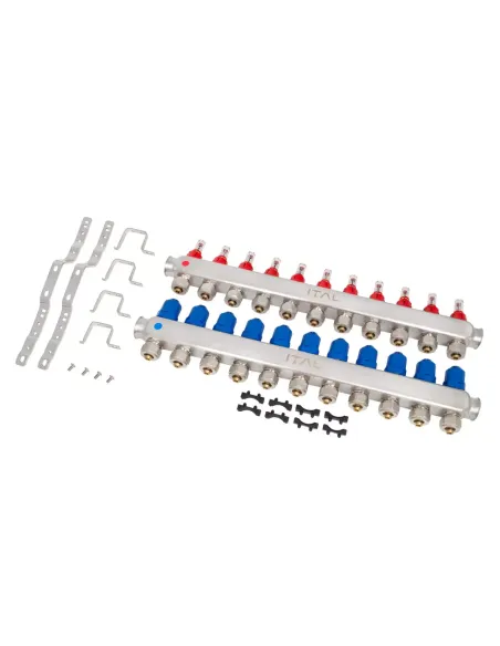 Колектор для теплої підлоги ITAL HC1-11 11 виходів, з витратомірами