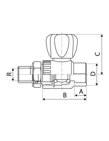 Кран для радиатора ITAL 1036202 20 мм, 1/2 дюйма, прямой