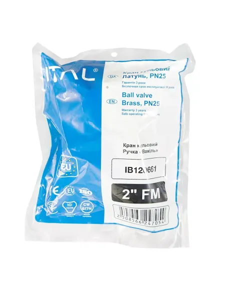 Кран кульовий прямий ITAL PN25 1046058 2 дюйми