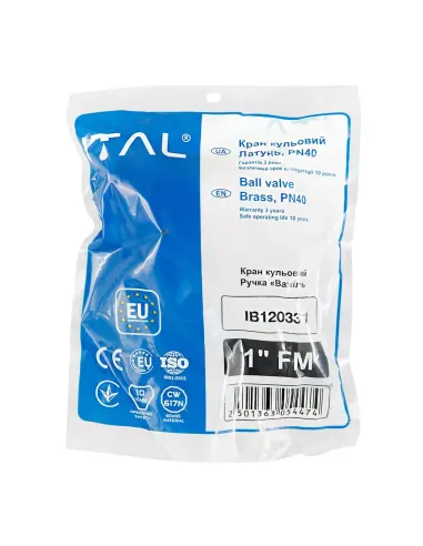 Кран шаровой прямой ITAL PN40 1046055 1 дюйм