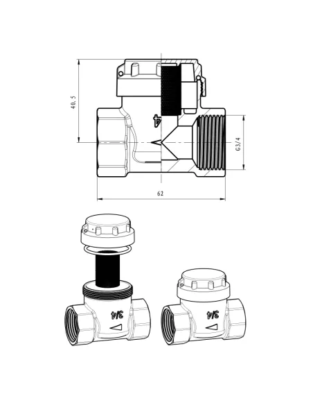 Фільтр грубого очищення ITAL 1055666 3/4 дюйма