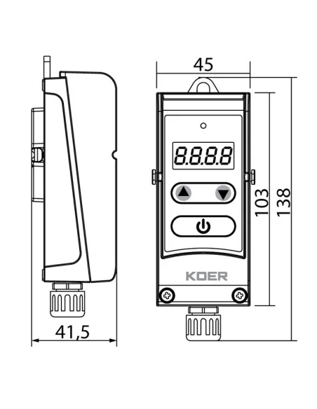 Терморегулятор электрический Koer KR.1354E, накладной