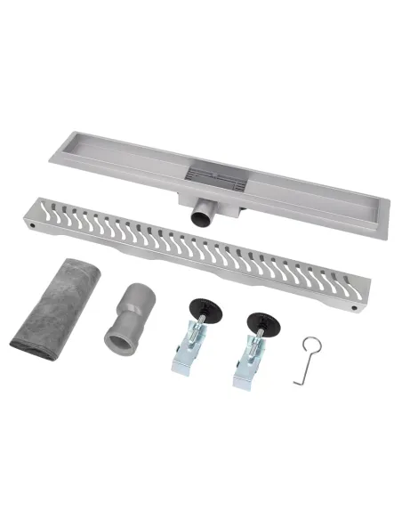 Душевой линейный трап ITAL IT02-FT09/600 Brushed nickel, комбинированный затвор