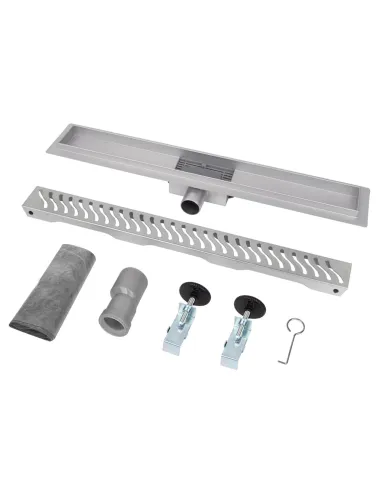 Душовий лінійний трап ITAL IT02-FT09/800 Brushed nickel, комбінований затвор