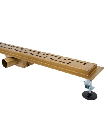 Душовий лінійний трап ITAL IT02-FT18/700 Brushed Gold, комбінований затвор