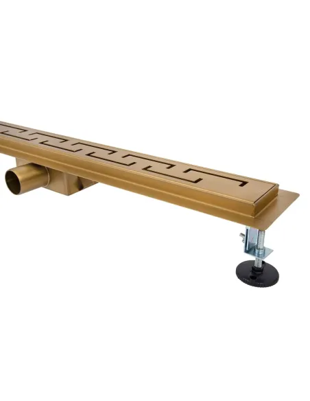 Душовий лінійний трап ITAL IT02-FT18/700 Brushed Gold, комбінований затвор