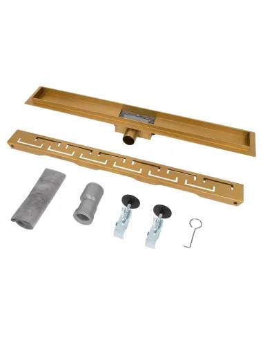 Душовий лінійний трап ITAL IT02-FT18/700 Brushed Gold, комбінований затвор