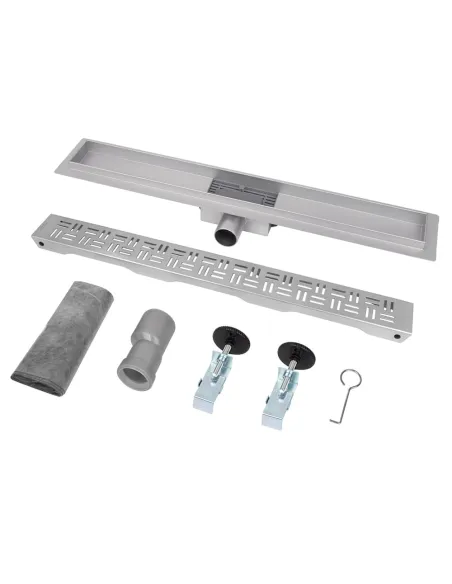 Душовий лінійний трап ITAL IT02-FT20/600 Brushed nickel, комбінований затвор