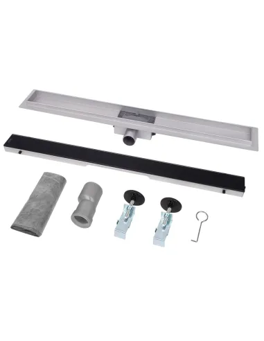 Душевой линейный трап ITAL IT02-FT24/800 Black Glossy, комбинированный затвор