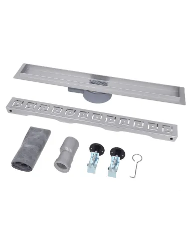 Душовий лінійний трап ITAL IT03-FT19/800 Brushed nickel, комбінований затвор