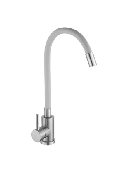 Змішувач для кухні з гнучким виливом Wezer EKO4X-01G сірий