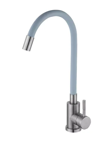 Змішувач для кухні з гнучким виливом Wezer EKO4X-01G сірий