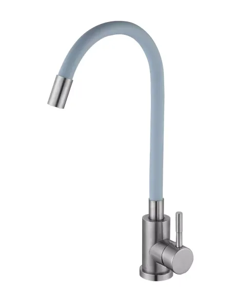 Змішувач для кухні з гнучким виливом Wezer EKO4X-01G сірий