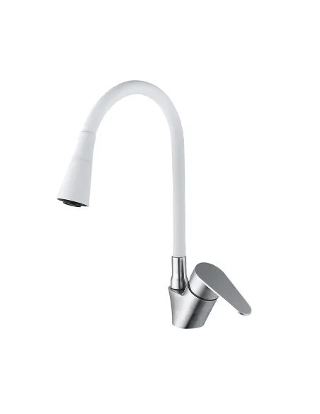 Смеситель для кухни с гибким изливом Wezer POD4Y-04W белый Смеситель для кухни с гибким изливом Wezer POD4Y-04W белый