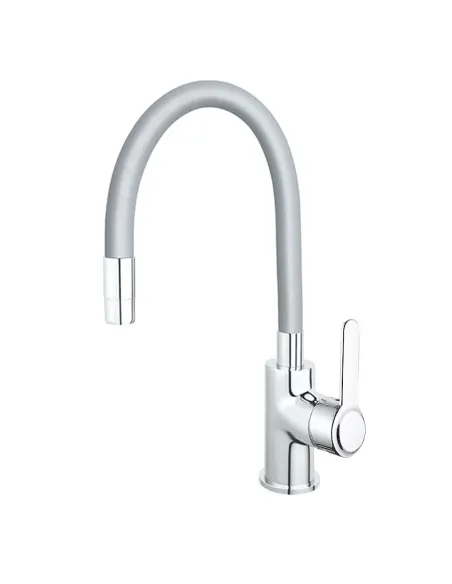 Смеситель для кухни с гибким изливом Wezer SUN4C-09G серый Смеситель для кухни с гибким изливом Wezer SUN4C-09G серый