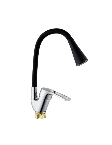 Смеситель для кухни с гибким изливом Wezer VRL416B-05 черный Смеситель для кухни с гибким изливом Wezer VRL416B-05 черный