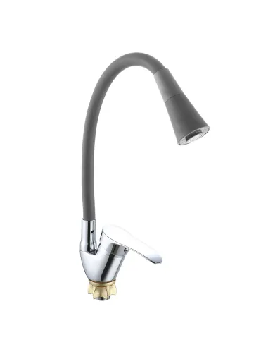 Змішувач для кухні з гнучким виливом Wezer VRL417G-04 сірий