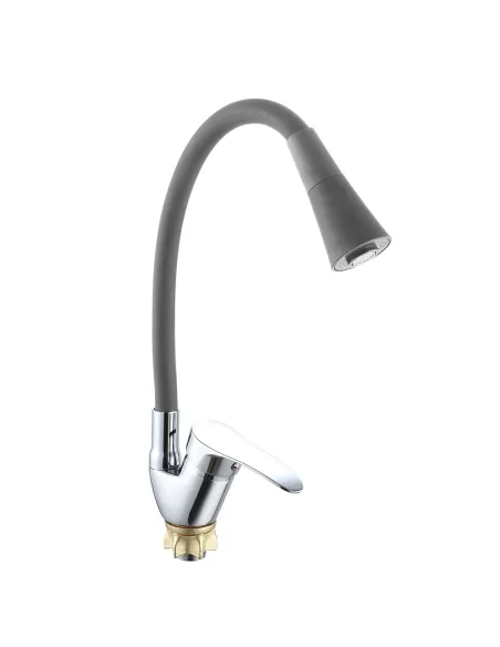 Смеситель для кухни с гибким изливом Wezer VRL417G-04 серый Смеситель для кухни с гибким изливом Wezer VRL417G-04 серый