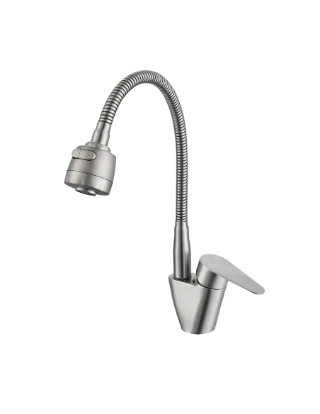 Змішувач для кухні з гнучким виливом Wezer POD4D-04 сатин