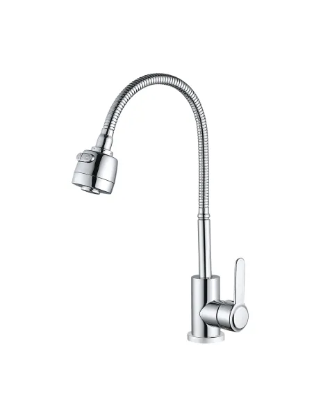 Змішувач для кухні з гнучким виливом Wezer SUN4D-09 сатин