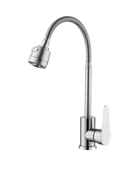 Змішувач для кухні з гнучким виливом Wezer EKO4D-17 сатин