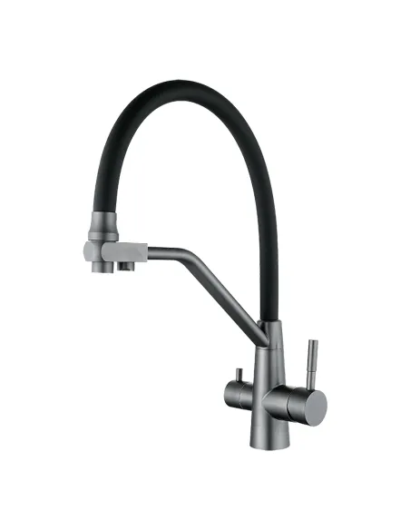 Змішувач для кухні з підключенням до фільтру Wezer INX4A-08-Gungrey нержавіюча сталь Змішувач для кухні з підключенням до фільтру Wezer INX4A-08-Gungrey нержавіюча сталь