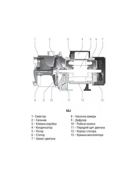 Відцентровий поверхневий насос Taifu SGJ1100, 1.1 кВт Відцентровий поверхневий насос Taifu SGJ1100, 1.1 кВт
