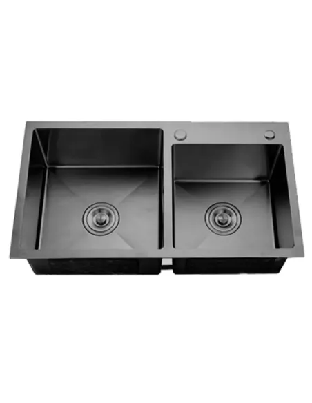 Мийка для кухні прямокутна ITAL ID 7541-B з нержавіючої сталі, з двома чашами Мийка для кухні прямокутна ITAL ID 7541-B з нержавіючої сталі, з двома чашами