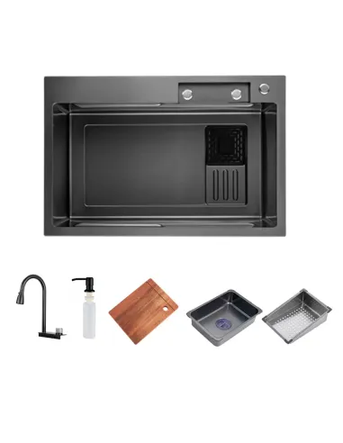 Мийка для кухні прямокутна ITAL ID 7545-BC з нержавіючої сталі