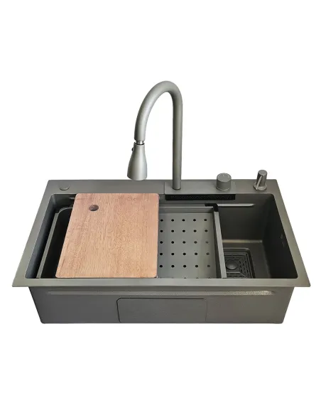 Многофункциональная кухонная мойка ITAL ID 7545-GC со встроенным смесителем Многофункциональная кухонная мойка ITAL ID 7545-GC со встроенным смесителем