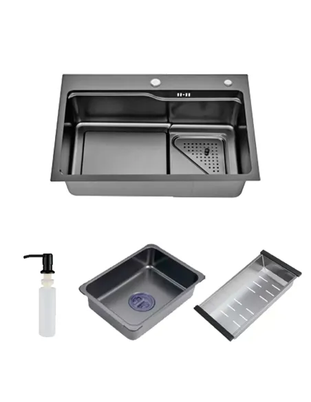 Мийка для кухні прямокутна ITAL ID 7546-B з нержавіючої сталі