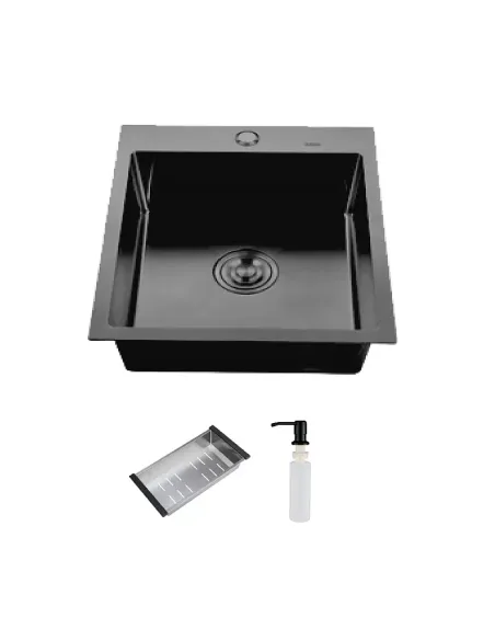 Мийка для кухні квадратна ITAL ID 5050-B 3.0/0.8 мм з дозатором