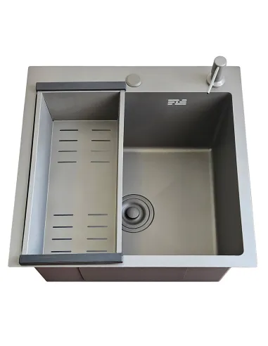 Мийка для кухні квадратна ITAL ID 5050-G 3.0/0.8 мм з дозатором