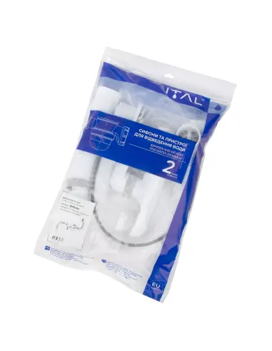 Сифон для ванны ITAL B1014SA с переливом, полуавтомат, функция Click-Clack