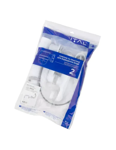 Сифон для ванни ITAL B1014SA з переливом, напівавтомат, функція Click-Clack