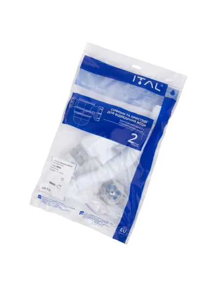 Сифон для кухонної мийки ITAL К1010, 1 1/2 дюйма Сифон для кухонної мийки ITAL К1010, 1 1/2 дюйма