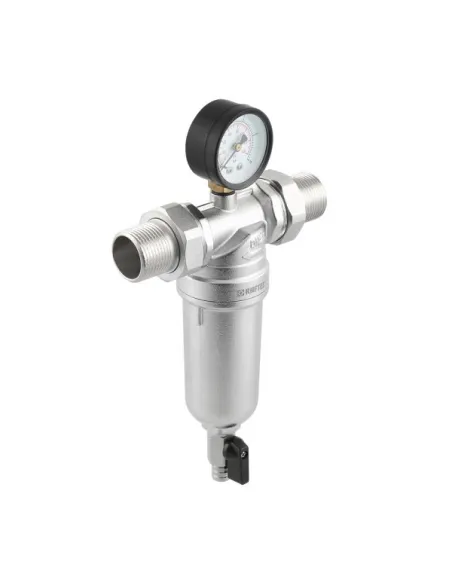 Самопромывной фильтр Raftec 98622 1 дюйм с манометром, для горячей воды Самопромывной фильтр Raftec 98622 1 дюйм с манометром, для горячей воды
