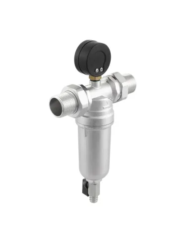 Самопромывной фильтр Raftec 98622 1 дюйм с манометром, для горячей воды